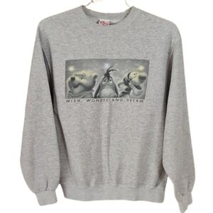 Vintage Disney Store Winnie‎ the Pooh Crewneck Sweatshirt Wish Wonder Dream M